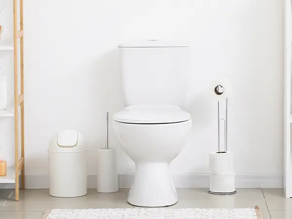 A simple toilet in a bathroom