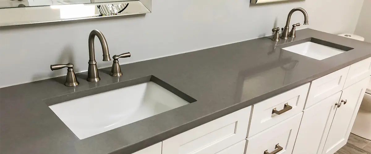 Brown countertop with undermount sink