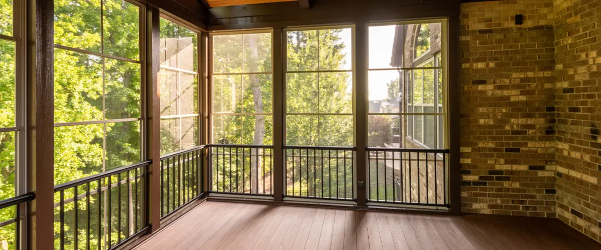 A sunroom addition as part of a home remodeling project