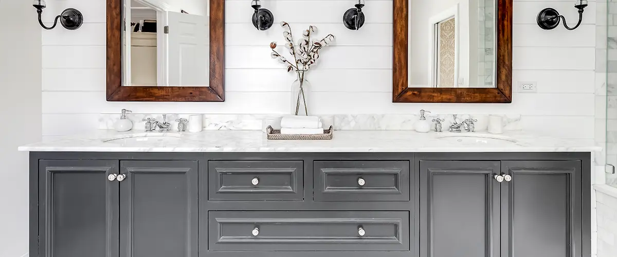 Gray double vanity