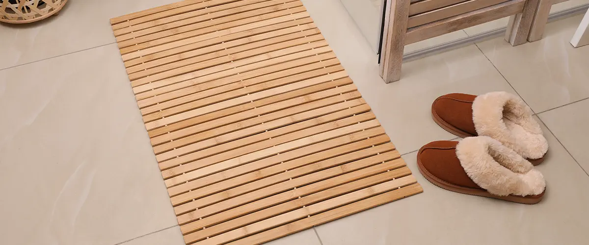 Tile flooring in a bathroom