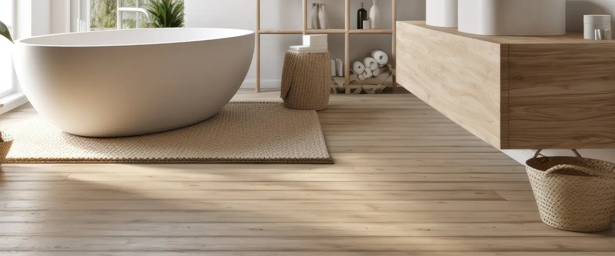 bathroom floor made from engineer wood