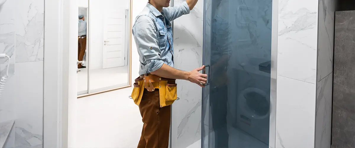 Man performing Bathroom remodel in WA