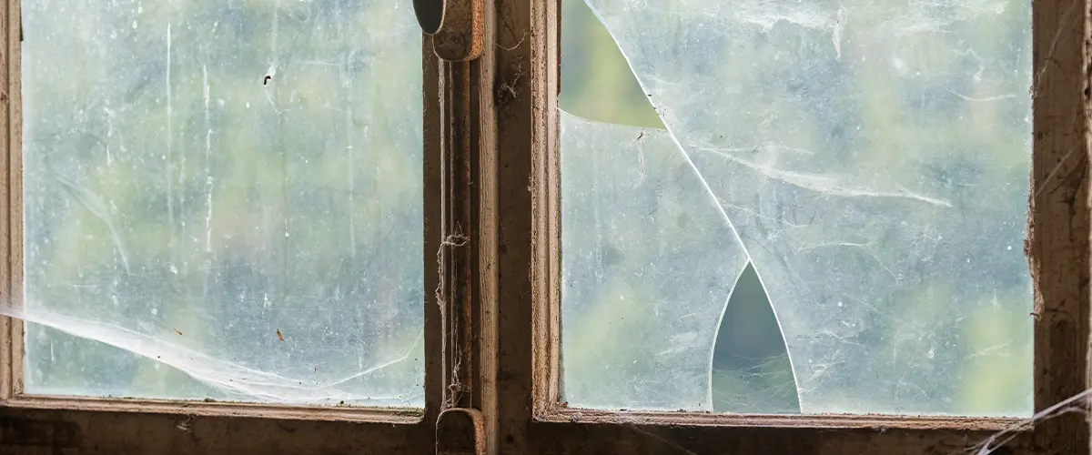 Cracked Dusty Window After Sandstorm Az