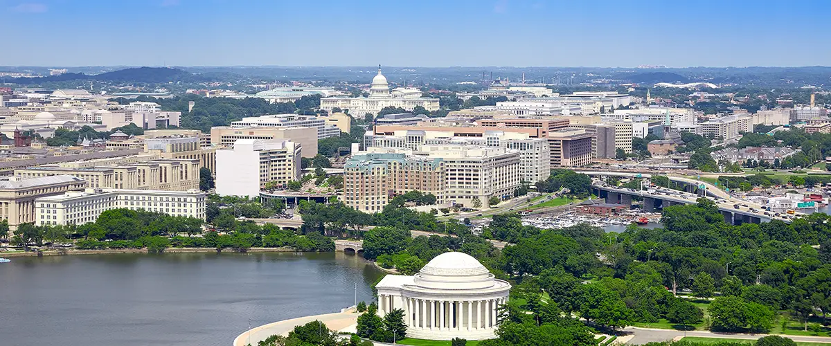 Washington DC aerial Thomas Jefferson Memorial