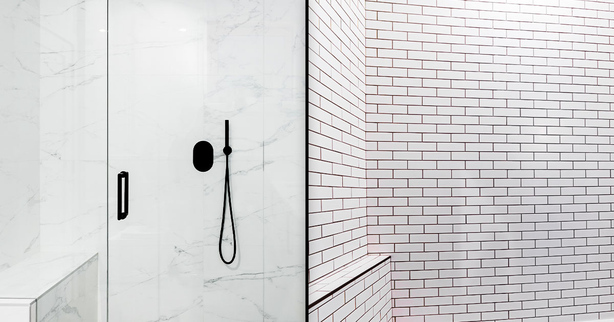 Solid surface shower walls vs shower tile split comparison